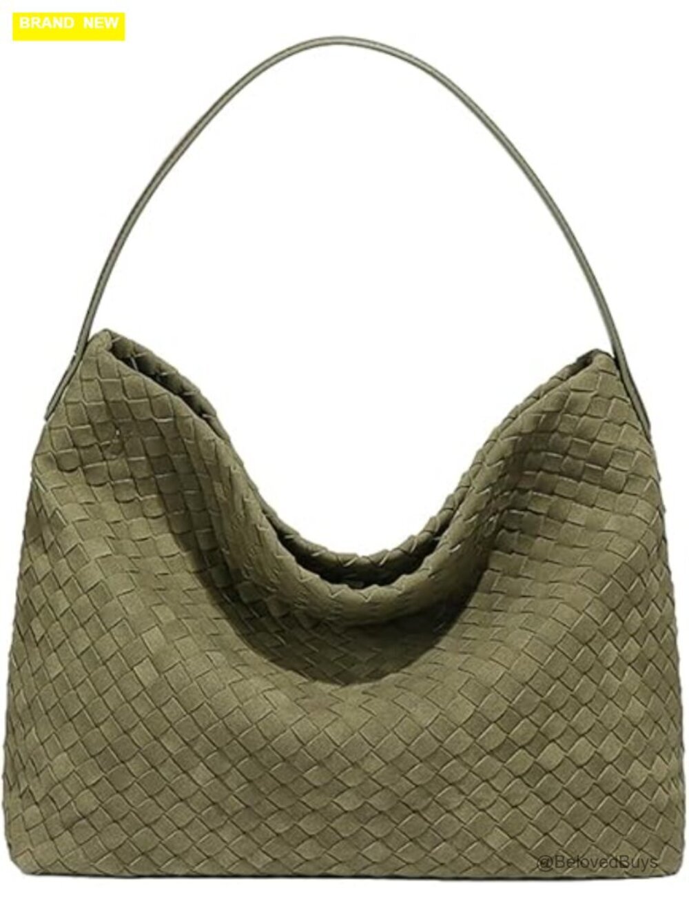 Faux Suede Woven Hobo Shoulder Bag with Top Handle and Crossbody Strap